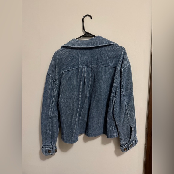 Avec Les Filles Dusty Blue Corduroy Cropped Jacket - Picture 2 of 3